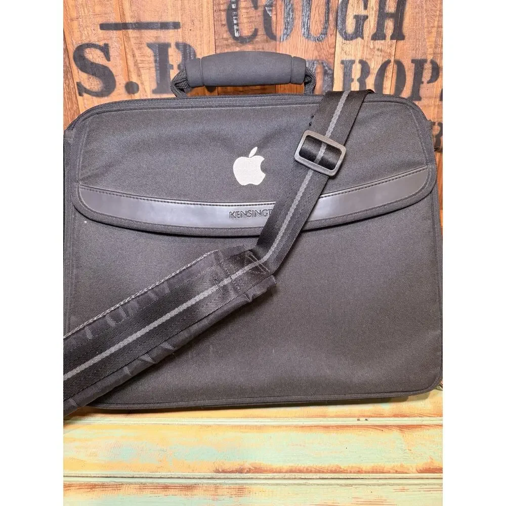 Black Kensington Laptop Briefcase Apple Logo Shoulder Strap